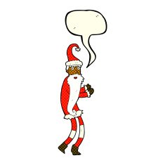 cartoon santa claus with speech bubble N96