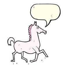cartoon horse with speech bubble N20