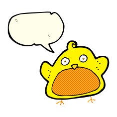 cartoon bird with speech bubble N157
