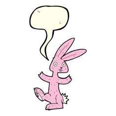 cartoon rabbit with speech bubble N44