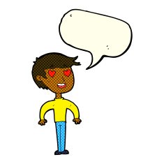cartoon man in love with speech bubble N6