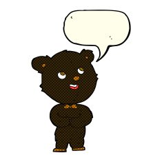 cartoon cute teddy bear with speech bubble N11