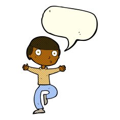 cartoon startled man with speech bubble N28