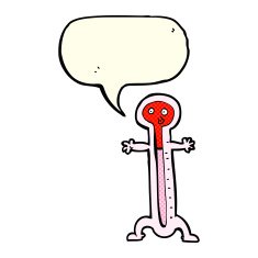 cartoon thermometer with speech bubble N5