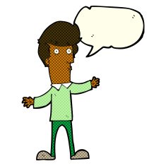cartoon startled man with speech bubble N29