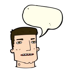 cartoon male head with speech bubble N5