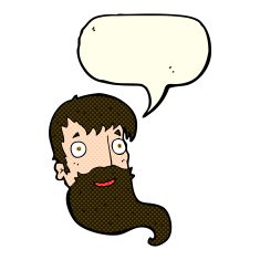 cartoon bearded man with speech bubble N27
