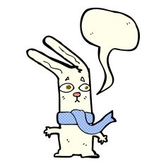 cartoon rabbit with speech bubble N45