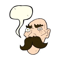 cartoon angry old man with speech bubble N68