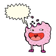 cookie cartoon character with speech bubble N5