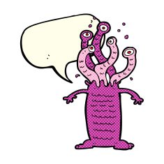 cartoon monster with speech bubble N22