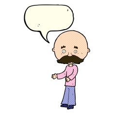 cartoon man with mustache speech bubble N42