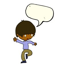 cartoon panicking man with speech bubble N8