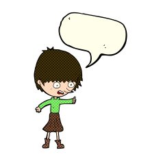cartoon woman stressing out with speech bubble N8