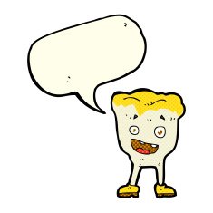 cartoon tooth with speech bubble N7