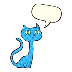 cartoon cat with speech bubble N20