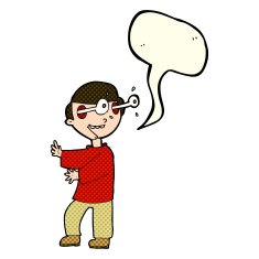 cartoon boy with popping out eyes speech bubble N5