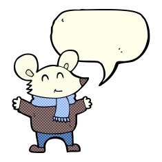 cartoon mouse with speech bubble N6