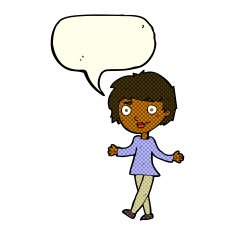 cartoon confused woman with speech bubble N43