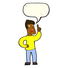 cartoon man with complaint speech bubble N5