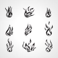 vector fire design logo element