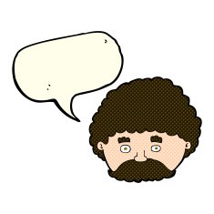 cartoon man with mustache speech bubble N43