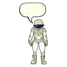 cartoon astronaut with speech bubble N59