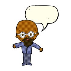 cartoon genius scientist with speech bubble N5