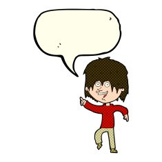 Cartoon happy boy with speech bubble N116