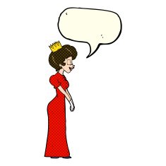 cartoon princess with speech bubble N18
