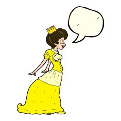 cartoon princess with speech bubble N19