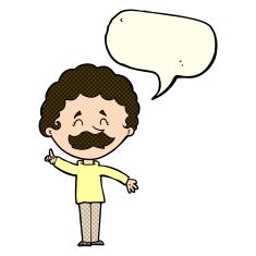 cartoon man with idea speech bubble N55