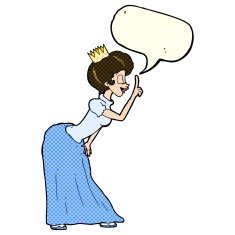 cartoon princess with speech bubble N20
