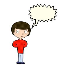 cartoon worried man with speech bubble N51