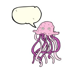 cartoon octopus with speech bubble N15