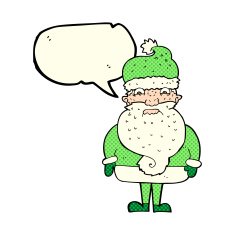 cartoon grumpy santa claus with speech bubble N5