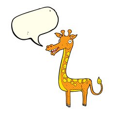cartoon giraffe with speech bubble N5