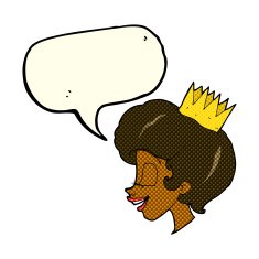 cartoon princess with speech bubble N21