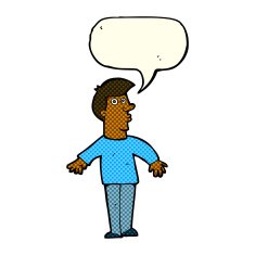 cartoon surprised man with speech bubble N67