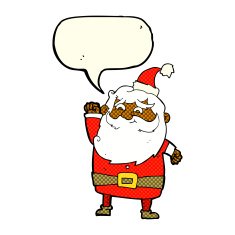 cartoon santa claus with speech bubble N102
