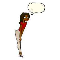 cartoon attractive girl with speech bubble N10