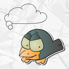 EPS 8 crumpled paper background with vector bird