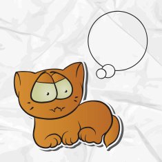 EPS 8 crumpled paper background with vector cat