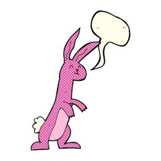 cartoon rabbit with speech bubble N46