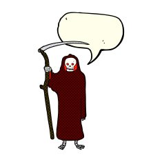 death cartoon with speech bubble N6