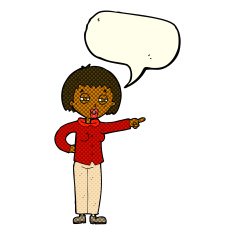 cartoon woman telling off with speech bubble N4