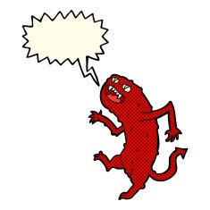 cartoon monster with speech bubble N25