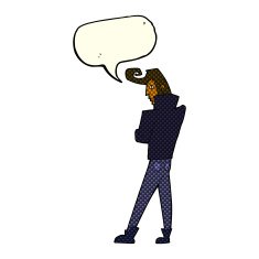 cartoon cool guy with speech bubble N5