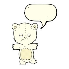 cartoon cute polar bear with speech bubble N36