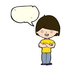 cartoon man with crossed arms speech bubble N15